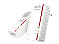 AVM FRITZ!Powerline 1260E - WLAN Set - strømlinjeadaptersett - GigE, HomePlug AV (HPAV) 2.0, IEEE 1901 - 802.11a/b/g/n/ac - Dobbeltbånd - veggpluggbar
