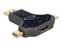 Delock - Video adapter - DisplayPort, Mini DisplayPort, USB-C hann til HDMI hunn - antrasitt - 4K-støtte