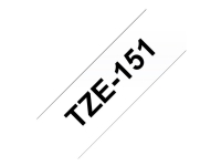 Brother TZe-151 - Standardklebemiddel - svart på blank - Rull (2,4 cm x 8 m) 1 cassette(s) laminert teip - for Brother PT-D600 P-Touch PT-750, D800, E550, E800, P750, P900, P950 P-Touch EDGE PT-P750