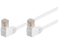 CAT 5e Patchkabel vinklet 2x 90°, U/UTP, hvid