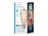 Nedis WiFi Smart Bulb - LED-filamentlyspære - form: ST64 - E27 - 5.5 W (ekvivalent 40 W) - klasse G - varm til kjølig hvitt lys - 1800-6500 K - gull