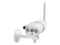 Nedis WIFICO030CWT - Nettverksovervåkingskamera - utendørs - vanntett - farge (Dag og natt) - 2 MP - 1920 x 1080 - 1080p - fastfokal - trådløs - Wi-Fi - LAN - DC 12 V