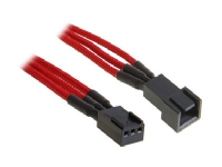 BitFenix Alchemy Premium Modding Series Multisleeved Cable - Forlengelseskabel for viftestrømforsyning - 3 pin internstr (hann) til 3 pin internstr (hunn) - 90 cm - rød