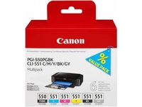 Canon PGI-550/CLI-551 PGBK/C/M/Y/BK/GY Multi Pack - 6-pack - grå, svart, gul, cyan, magenta - original - blekkbeholder - for PIXMA iP7250, iP8750, iX6850, MG5550, MG5650, MG6450, MG6650, MG7150, MG7550, MX725, MX925