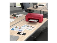 Canon PIXMA TS3352 - Multifunksjonsskriver - farge - ink-jet - 216 x 297 mm (original) - A4/Legal (medie) - opp til 7.7 ipm (trykking) - 60 ark - USB 2.0, Wi-Fi(n) - rød