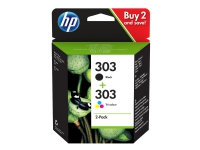 HP 303 - 2-pack - farge (cyan, magenta, gul), pigmentert svart - original - blekkpatron - for ENVY Photo 62XX, Photo 71XX, Photo 78XX ENVY Inspire 72XX, 79XX Tango