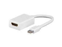 Goobay Mini DP - HDMI, SB, HDMI Type A (Standard), Mini DisplayPort, Hankjønn, Hunkjønn, 1920 x 1080 piksler, Hvit