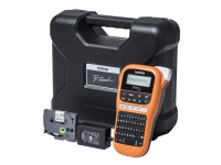Brother P-Touch PT-E110VP - Etikettmaker - S/H - termotransfer - Rull (1,2 cm) - 180 dpi - inntil 20 mm/sek - kutter - 2-linjers utskrift - svart, oransje