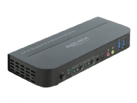 Delock DisplayPort 1.4 KVM Switch 8K 30 Hz with USB 3.0 and Audio - KVM / lyd / USB-svitsj - 2 x KVM/lyd/USB - 1 lokalbruker - stasjonær