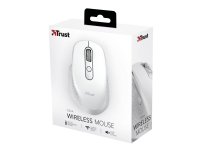 Trust Ozaa - Mus - ergonomisk - 6 knapper - trådløs - USB trådløs mottaker - hvit