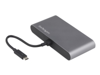 StarTech.com Thunderbolt 3 Mini Dock - Portable Dual Monitor w/ DP 4K 60Hz - 2X USB-A Hub (3.2/2.0), GbE - 28cm Cable - TB3 Multiport Adapter - Mac/Windows - Upgraded Version of TB3DKM2DP (TB3DKMDPL) - Dokkingstasjon - Thunderbolt 3 - 2 x DP - GigE