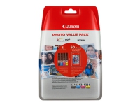 Canon CLI-551 C/M/Y/BK Photo Value Pack - 4-pack - 7 ml - svart, gul, cyan, magenta - original - blister - blekkbeholder / papirsett - for PIXMA iP8750, iX6850, MG5550, MG5650, MG5655, MG6450, MG6650, MG7150, MG7550, MX725, MX925