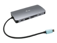i-Tec USB-C Metal Nano Dock HDMI/VGA with LAN + Power Delivery 100 W - Dokkingstasjon - USB-C / Thunderbolt 3 - VGA, HDMI - GigE
