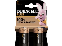 Duracell Plus - Batteri 2 x C - Alkalisk - svart, kobber