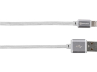 Skross Charge''n Sync - Steel Line, 1 m, Lightning, USB A, Sølv, Rett, Rett