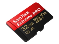 SanDisk Extreme Pro - Flashminnekort (microSDXC til SD-adapter inkludert) - 32 GB - A1 / Video Class V30 / UHS-I U3 - 667x - microSDHC UHS-I