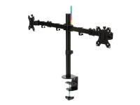 Kensington SmartFit Ergo Dual Extended Monitor Arm - Monteringssett - for 2 skjermer (justerbar arm) - metall - svart - skjermstørrelse: inntil 32 - skrivebord, C-klemme, malje, skrivebordsmonterbar