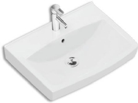 Ifö Spira vask lige 57cm 15022 - montering bolte/bæringer, med hanehul og overløb. dybde 430