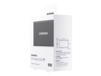 Samsung T7 MU-PC500T - Solid State Drive - kryptert - 500 GB - ekstern (bærbar) - USB 3.2 Gen 2 (USB-C kontakt) - 256-bit AES - titangrå