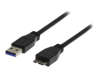 DELTACO USB3-010S - USB-kabel - Micro-USB Type B (hann) til USB-type A (hann) - USB 3.0 - 1 m - svart