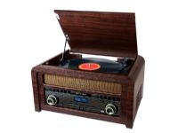 Muse MT-115 DAB, Direktedrevet platespiller, Semi-automatisk, Svart, Tre, Tre, 45 RPM, 33,45,78 RPM