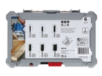 Bosch - Fresekutter - for bløtt tre, løvtre - 6 deler - 6 mm, 8 mm, 10 mm, 12 mm, 20 mm, 16 mm - cylindrical - lengde: 50 mm, 60 mm, 54 mm