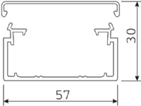 HAGER Kabelkanal LF 30060 PG komplet Højde 30 mm, bredde 60 mm, Længde 2000 mm Perlegrå ral 7035 plast - (2 meter)
