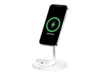 Belkin BOOST CHARGE PRO MagSafe 2-in-1 - Trådløst ladestativ + AC-strømadapter - 15 watt - Fast Charge - hvit - for Apple AirPods AirPods Pro iPhone 12, 12 mini, 12 Pro, 12 Pro Max