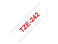Brother TZe-242 - rød på hvid 18mm x 8m