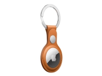 Apple - Eske for airtag - rustfritt stål, lær - gyllenbrun - for AirTag
