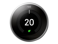 Nest Learning Thermostat 3rd generation - Termostat - trådløs - 802.11b/g/n, Bluetooth 4.0, 802.15.4 - rustfritt stål