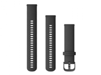 Garmin Quick Release Band - Klokkestropp for smart armbåndsur - 125 - 218 mm - black with slate hardware - for Approach S40 Forerunner 245, 55, 645 Venu vívoactive 3 vívomove 3, HR, Luxe, Style
