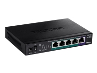 TRENDnet TPE TG350 - Switch - ikke-styrt - 4 x 10/100/1000/2.5G (PoE+) + 1 x 100/1000/2.5G - stasjonær, veggmonterbar - PoE+ (55 W)