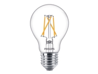 Philips LED Classic - LED-filamentlyspære - form: A60 - E27 - 7.5 W (ekvivalent 60 W) - klasse F - varmhvitt/flammelys - 2200/2500/2700 K - gjennomsiktig