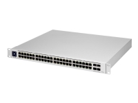 Ubiquiti UniFi Switch USW-PRO-48-POE - Switch - Styrt - 48 x 10/100/1000 (40 PoE+, 8 PoE++) + 4 x 10Gb Ethernet SFP+ - rackmonterbar - PoE++ (600 W) - AC 120/230 V / DC 11,5/52 V