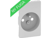 LAURITZ KNUDSEN Afdækning for FUGA stikkontakt 2-pol med pindjord 1,5 modul, lysegrå.