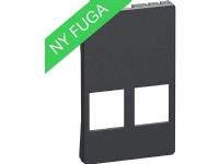 LAURITZ KNUDSEN Afdækning for FUGA T3 2x Systimax 1,5 modul dataudtag, leveres uden konnektor, farve: koksgrå