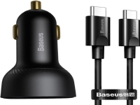 Baseus Superme USB car charger, USB-C, 100W + USB-C cable (black)