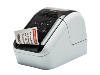 Brother QL-810W - Etikettskriver - tofarget (monokrom) - direktetermisk - Rull (6,2 cm) - 300 x 600 dpi - inntil 110 etiketter/min - USB 2.0, Wi-Fi(n) - kutter - svart, hvit