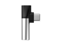 BASEUS L41 - USB-C til hodetelefons-jakkadapter - USB-C hann til ministereojakk, USB-C hunn - svart, sølv