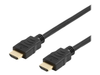 DELTACO Office HDMI-1020D-DO - High Speed - HDMI-kabel med Ethernet - HDMI hann til HDMI hann - 2 m - svart - 4K-støtte