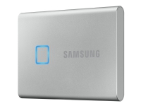 Samsung T7 Touch MU-PC1T0S - Solid State Drive - kryptert - 1 TB - ekstern (bærbar) - USB 3.2 Gen 2 (USB-C kontakt) - 256-bit AES - sølv