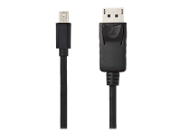 Nedis - DisplayPort-kabel - DisplayPort (hann) til Mini DisplayPort (hann) - 2 m - rund, 4K-støtte - svart