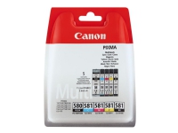 Canon PGI-580 PGBK/CLI-581 CMYBK Multipack - 5-pack - svart, gul, cyan, magenta - original - blister med sikkerhet - blekkbeholder - for PIXMA TS6251, TS6350, TS6351, TS705, TS8252, TS8350, TS8351, TS8352, TS9550, TS9551