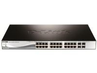 D-Link Web Smart DGS-1210-28P - Switch - Styrt - 24 x 10/100/1000 (PoE) + 4 x Gigabit SFP - stasjonær, rackmonterbar - PoE