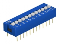 Delock DIP sliding switch 12-digit 2.54 mm pitch THT vertical - DIP-svitsj - blå (en pakke 2)