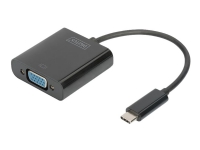 DIGITUS - Ekstern videoadapter - USB-C 3.1 - VGA - svart