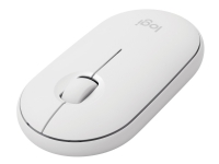 Logitech Pebble M350 - Mus - optisk - 3 knapper - trådløs - Bluetooth, 2.4 GHz - USB trådløs mottaker - elfenbenshvit