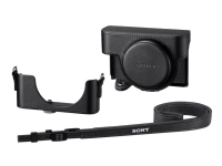 Sony LCJ-RXK - Eske for kamera - læraktig - svart - for Cyber-shot DSC-RX100
