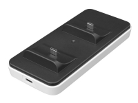 White Shark - Ladedokk - 1.2 A - 2 utgangskontakter (USB-C) - black / white - for Sony DualSense